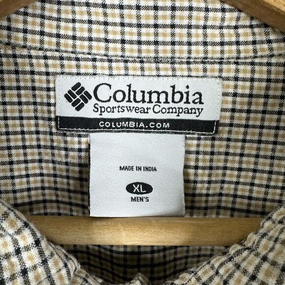 Columbia Mens size Large Short Sleeve Button Down Shirt Striped Checkered xm7120 - Picture 8 of 9